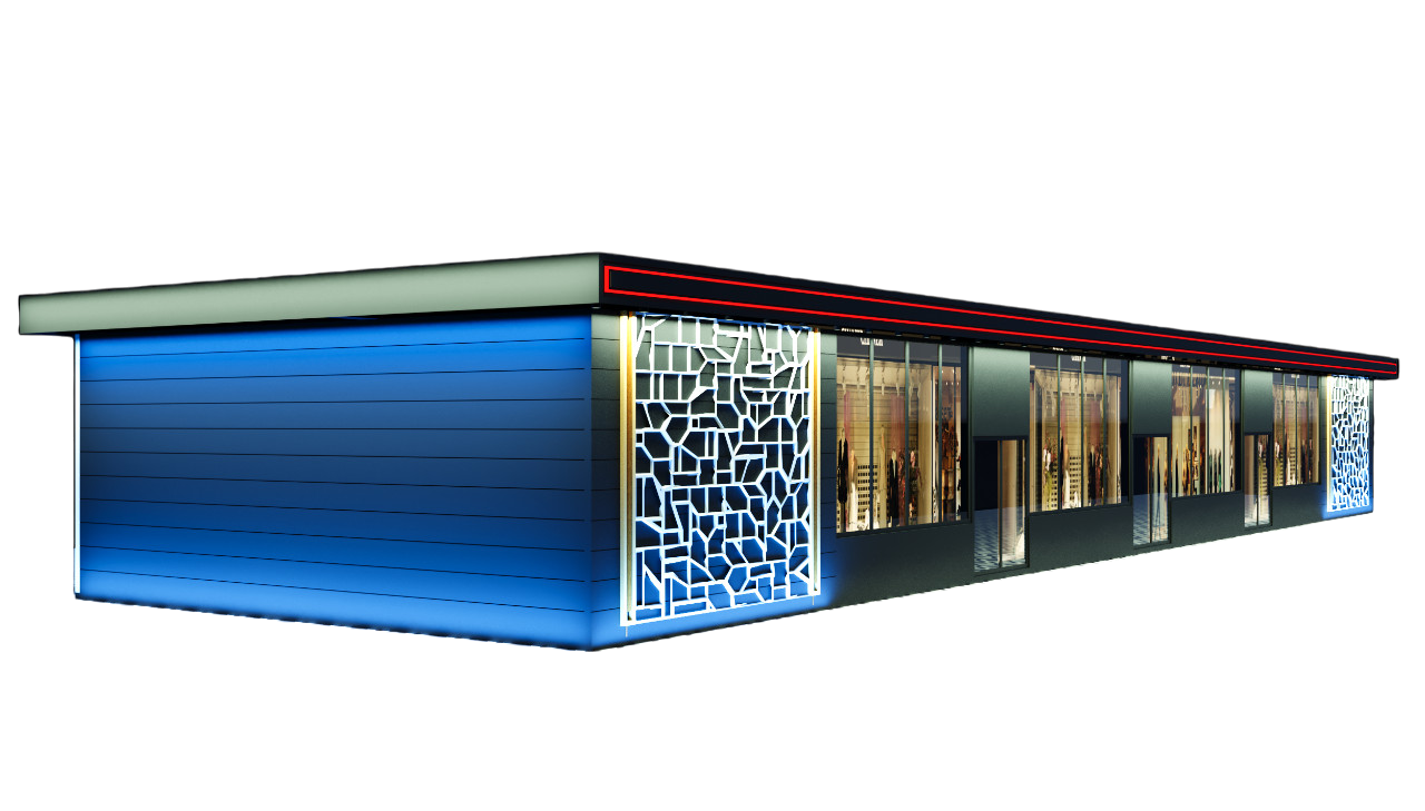 Модульное здание для кафе "Hi-Tech Plaza"